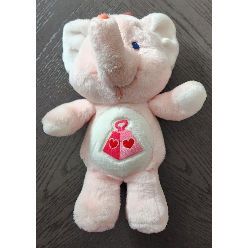 Vintage Care Bears Cousins Lotsa Heart Elephant Pink Plush Toy 1980s Retro